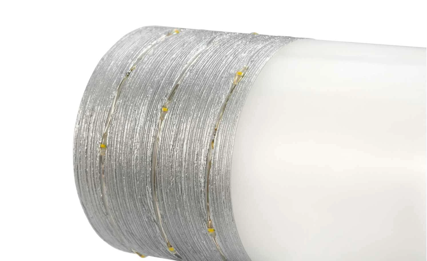 LED-Echtwachs-Kerzen 2er-Set, weiß/silberfarben – Bild 4