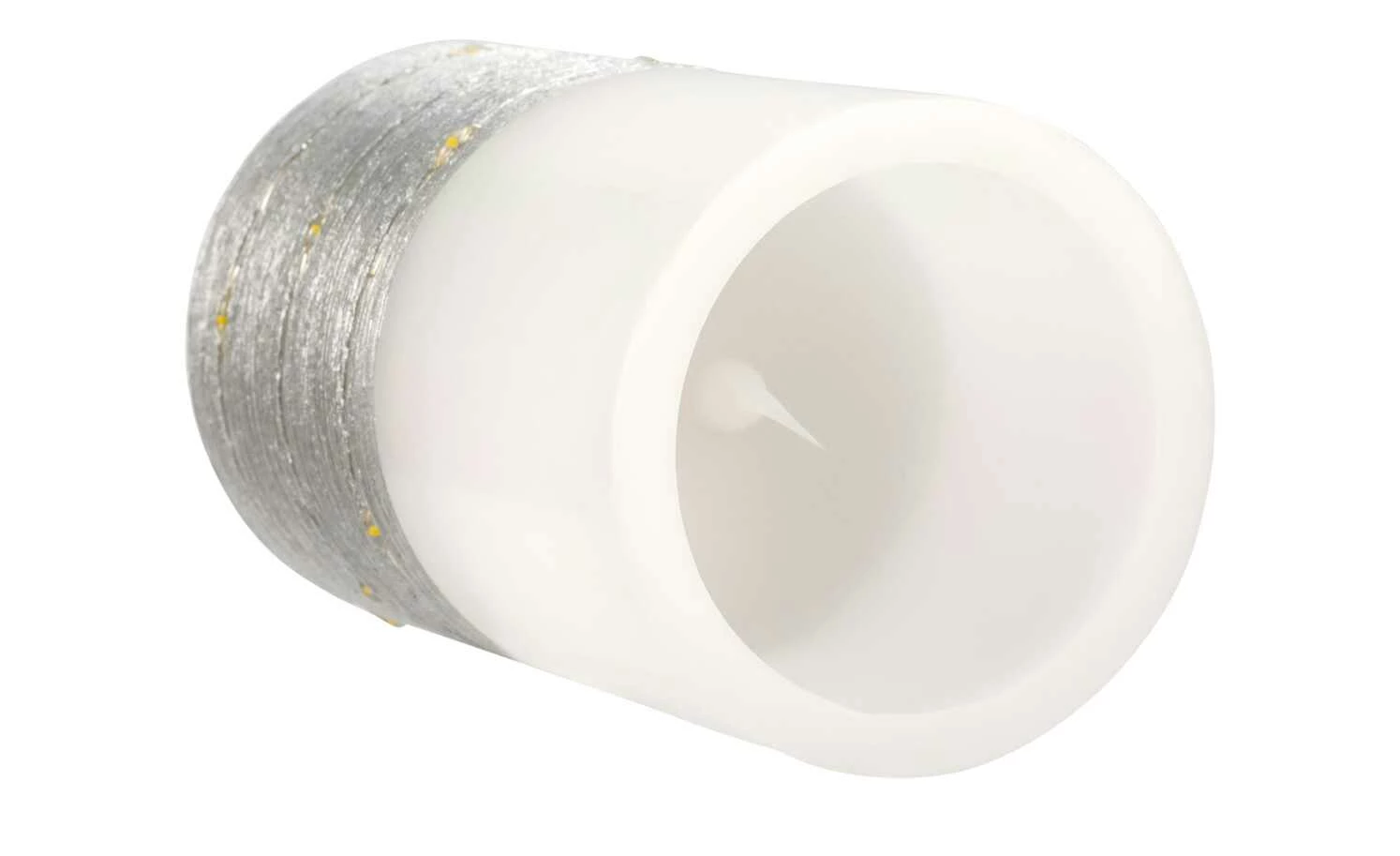 LED-Echtwachs-Kerzen 2er-Set, weiß/silberfarben – Bild 5