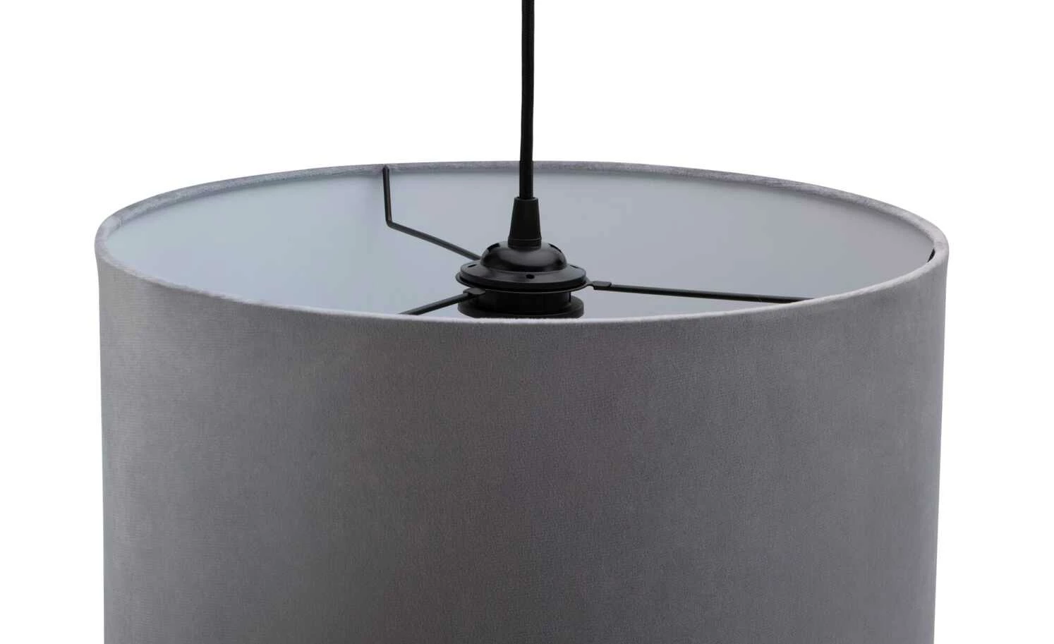 Pendelleuchte, 1-flammig, Samt grau mit Fäden – Bild 5