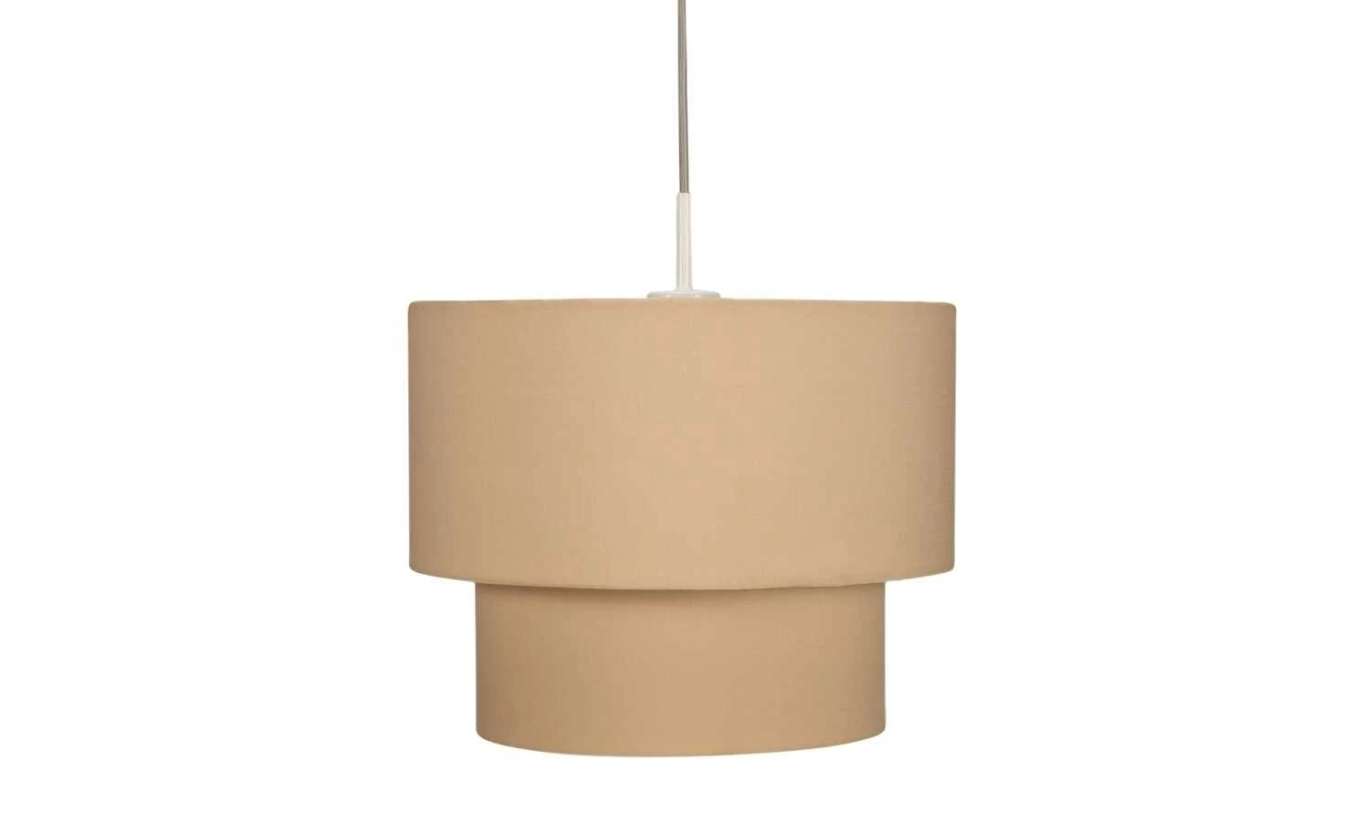 Pendelleuchte, 1-flammig, Stoff/beige – Bild 3