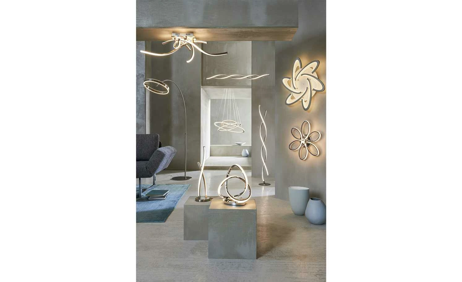 Paul Neuhaus LED-Stehleuchte, 2-flammig geschwungen