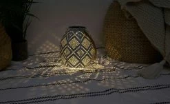 Solar-Tischleuchte, weiß Orient mit Seil