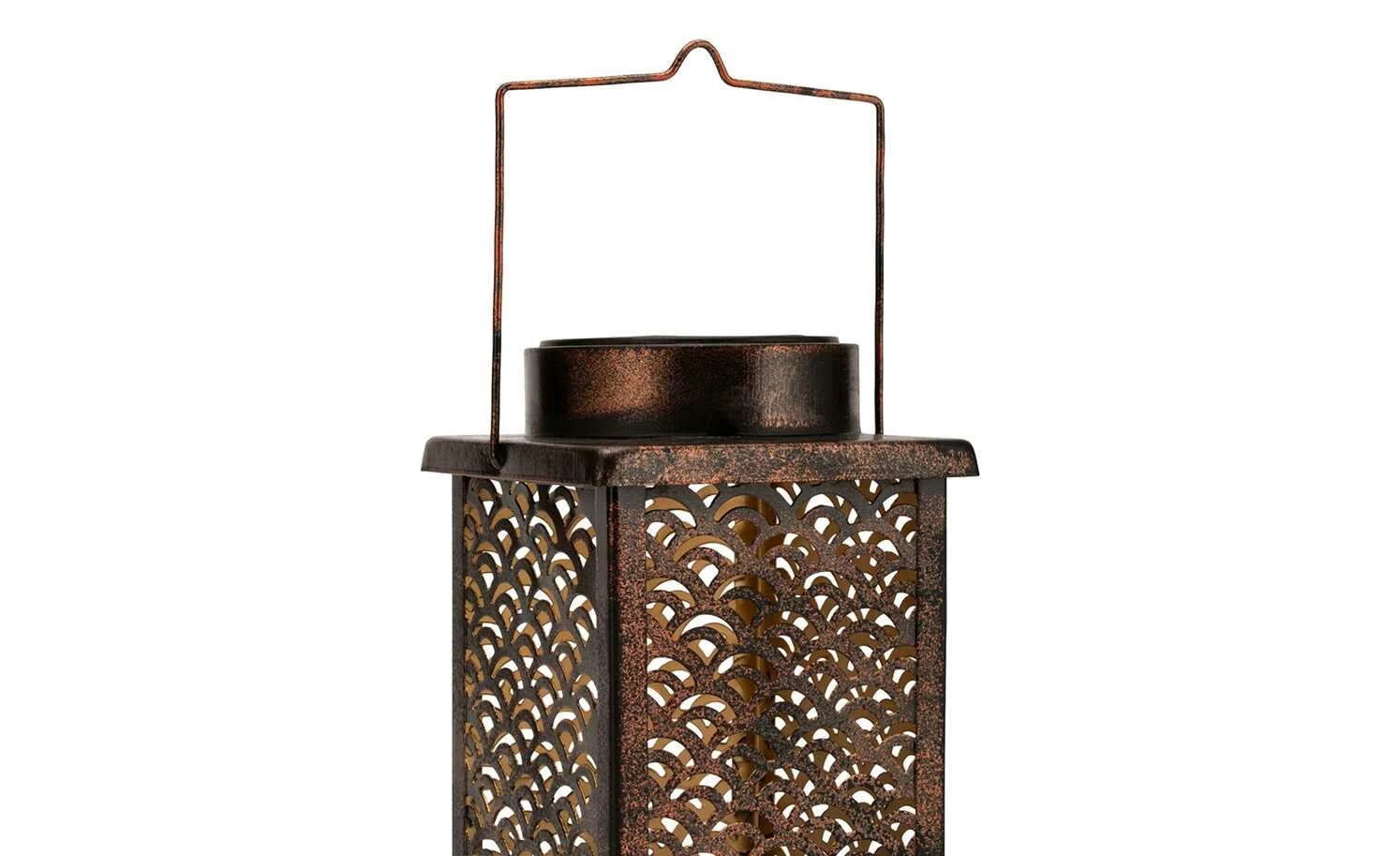 Solar-Tischleuchte, bronzefarben `Laterne´ – Bild 5