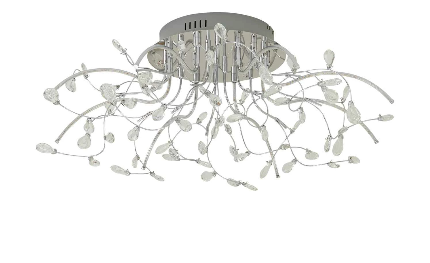 B-Leuchten LED-Deckenleuchte, chrom mit Glasblättern – Bild 3