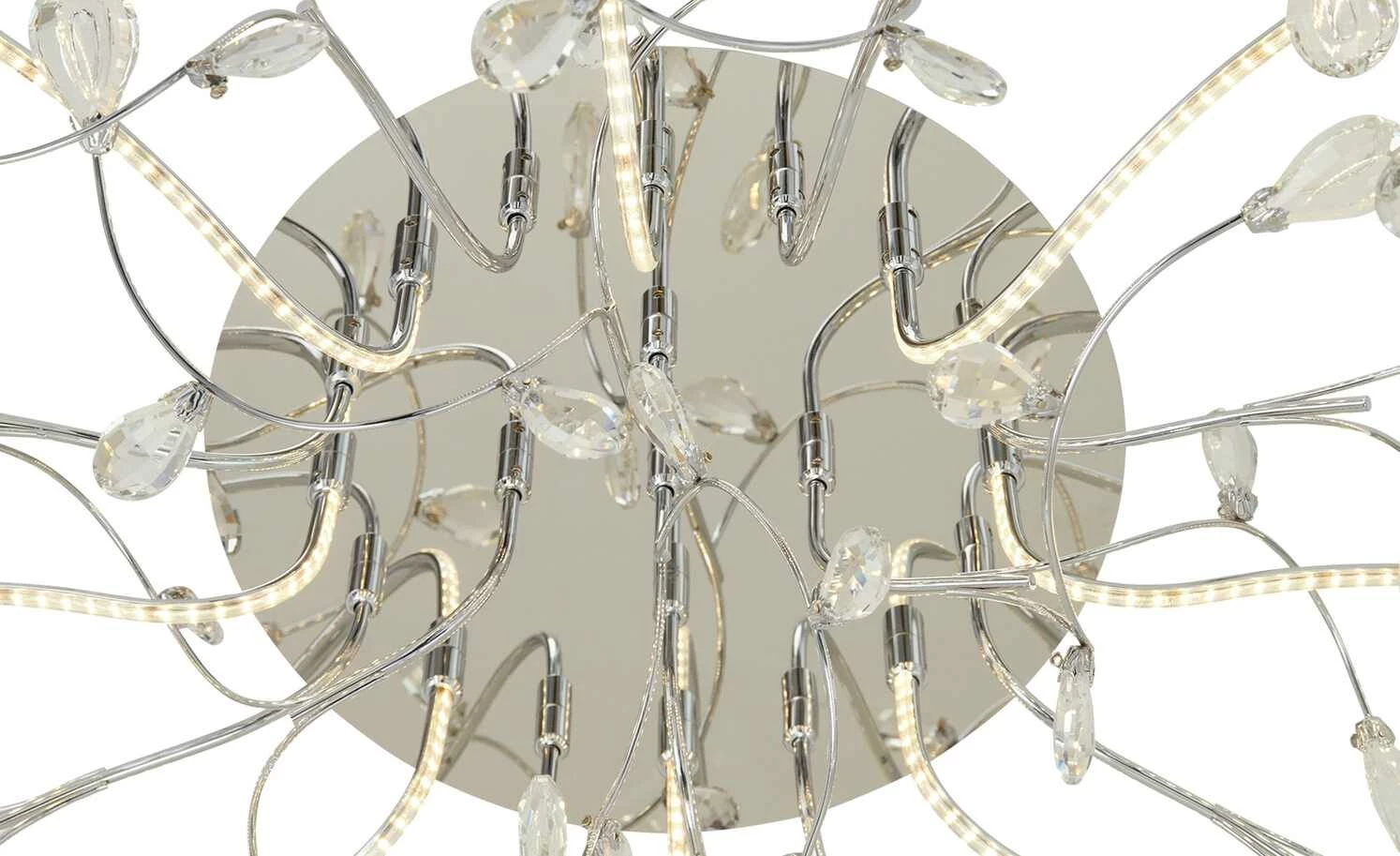 B-Leuchten LED-Deckenleuchte, chrom mit Glasblättern – Bild 4