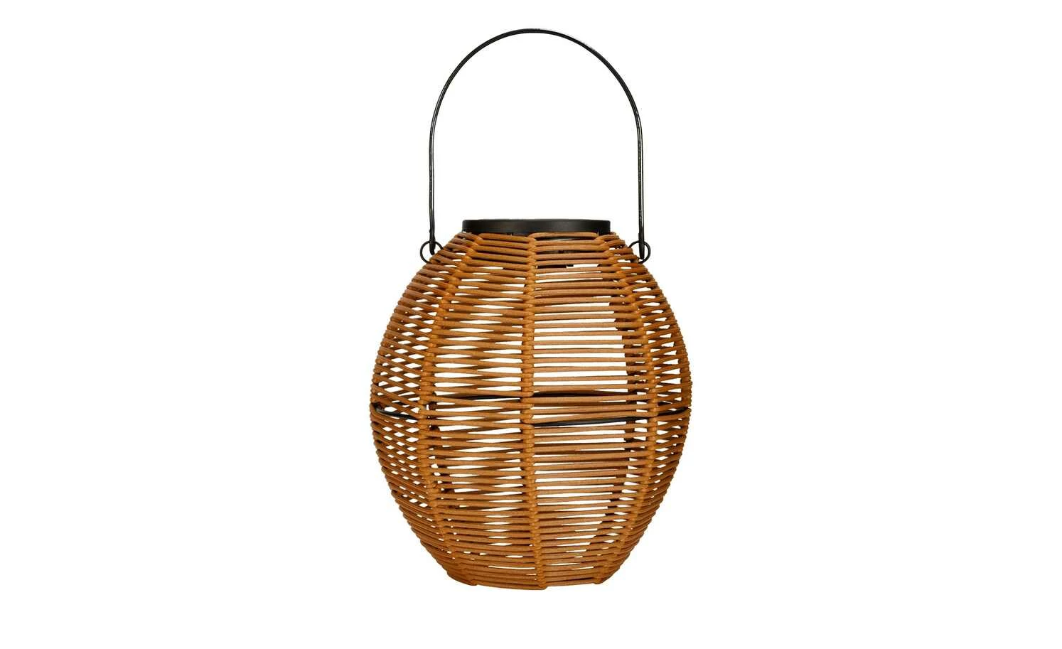 Solar-Tischleuchte, Laterne´ Rattan coffee – Bild 3