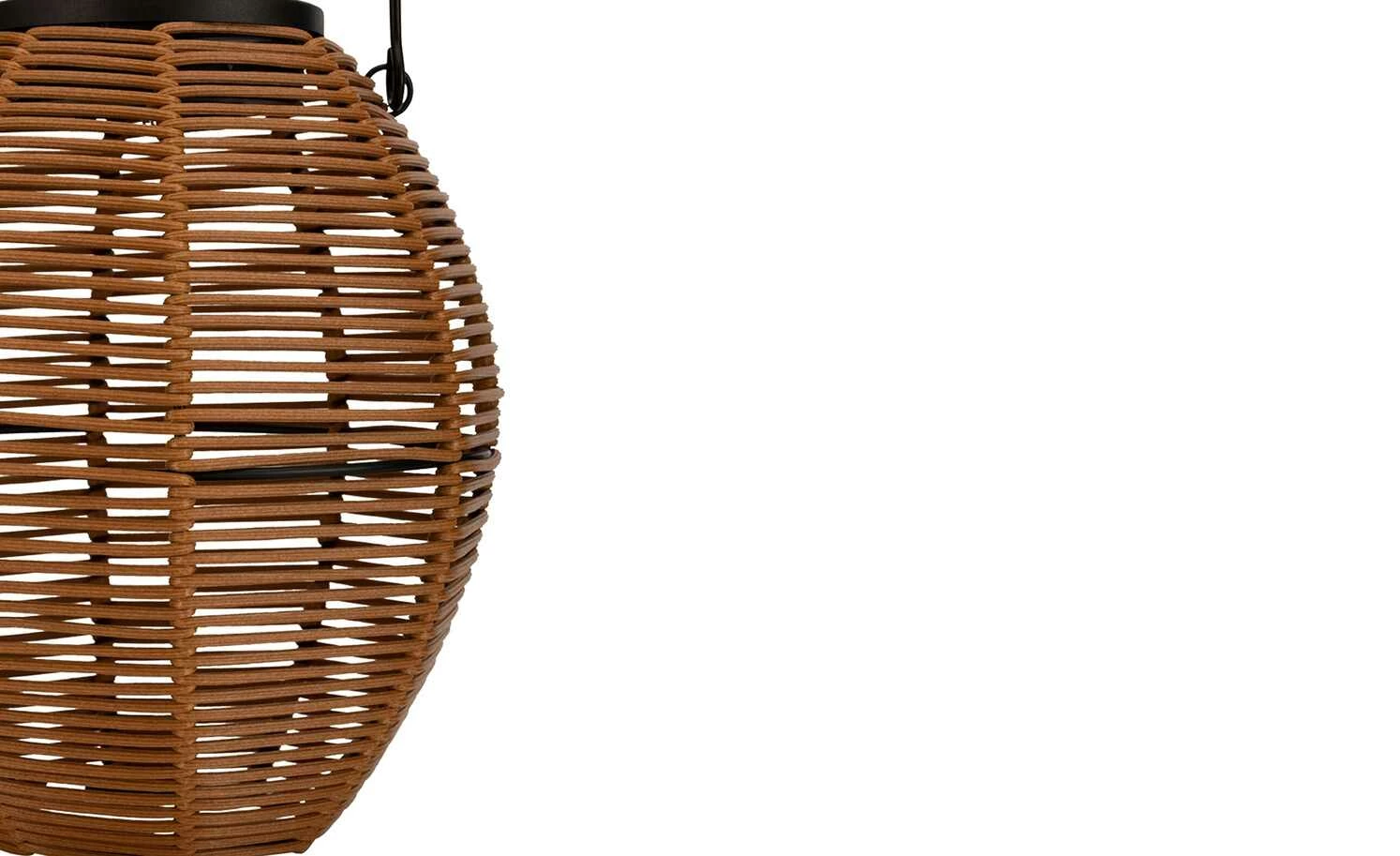 Solar-Tischleuchte, Laterne´ Rattan coffee – Bild 4