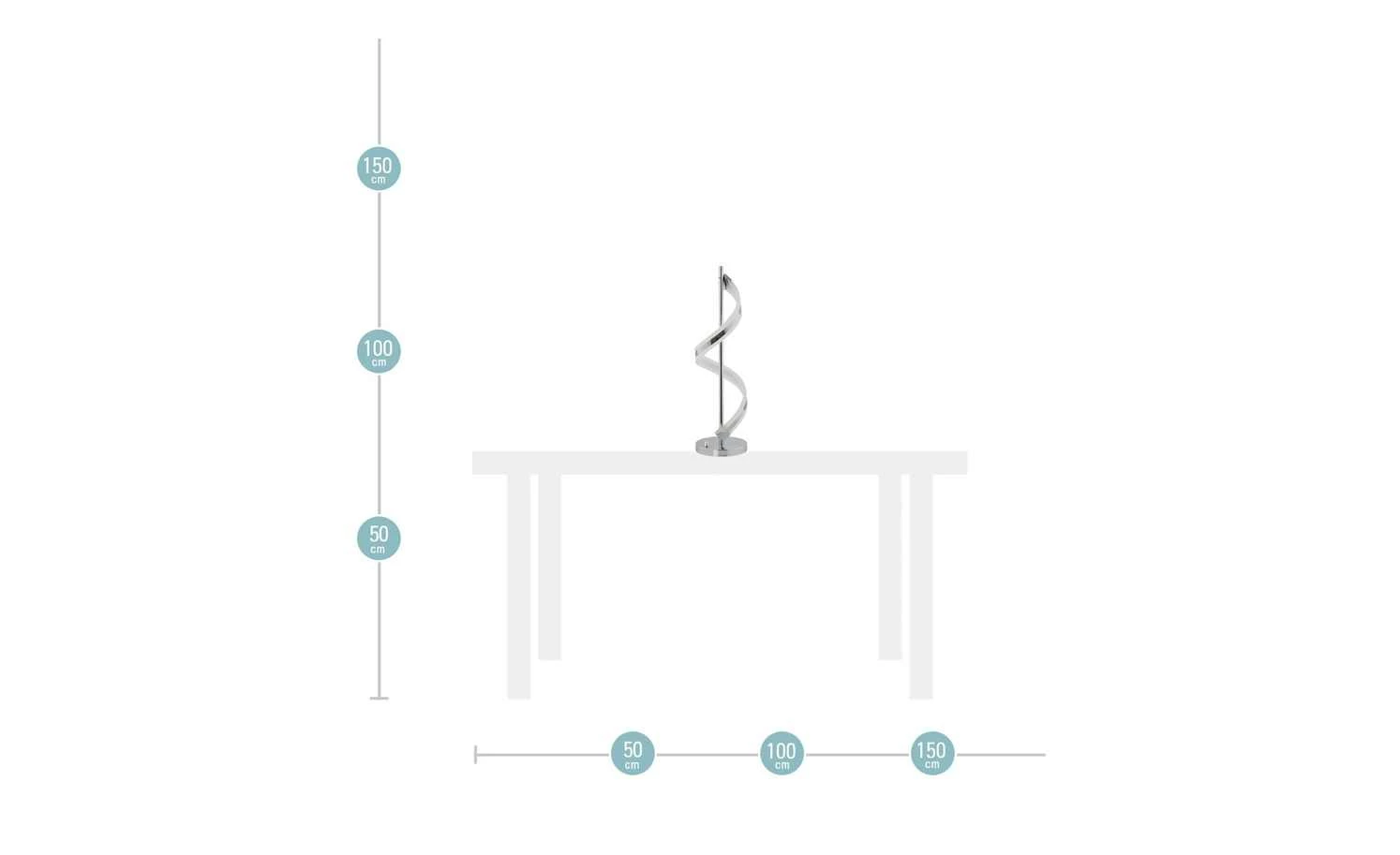 Trio LED-Tischleuchte, chrom, Acryl geschwungen – Bild 6