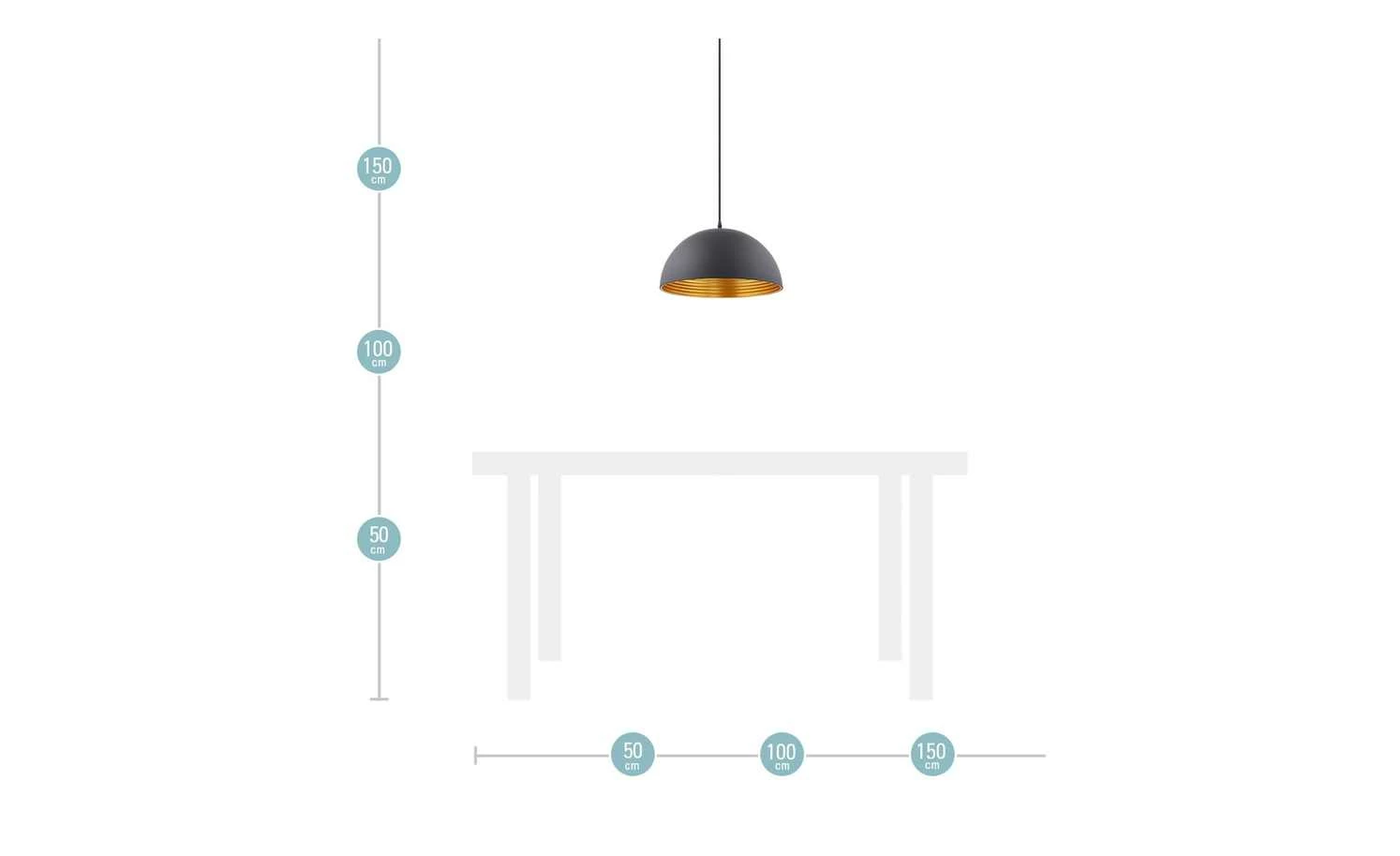 HOME STORY Pendelleuchte, 1-flammig schwarz/gold – Bild 8