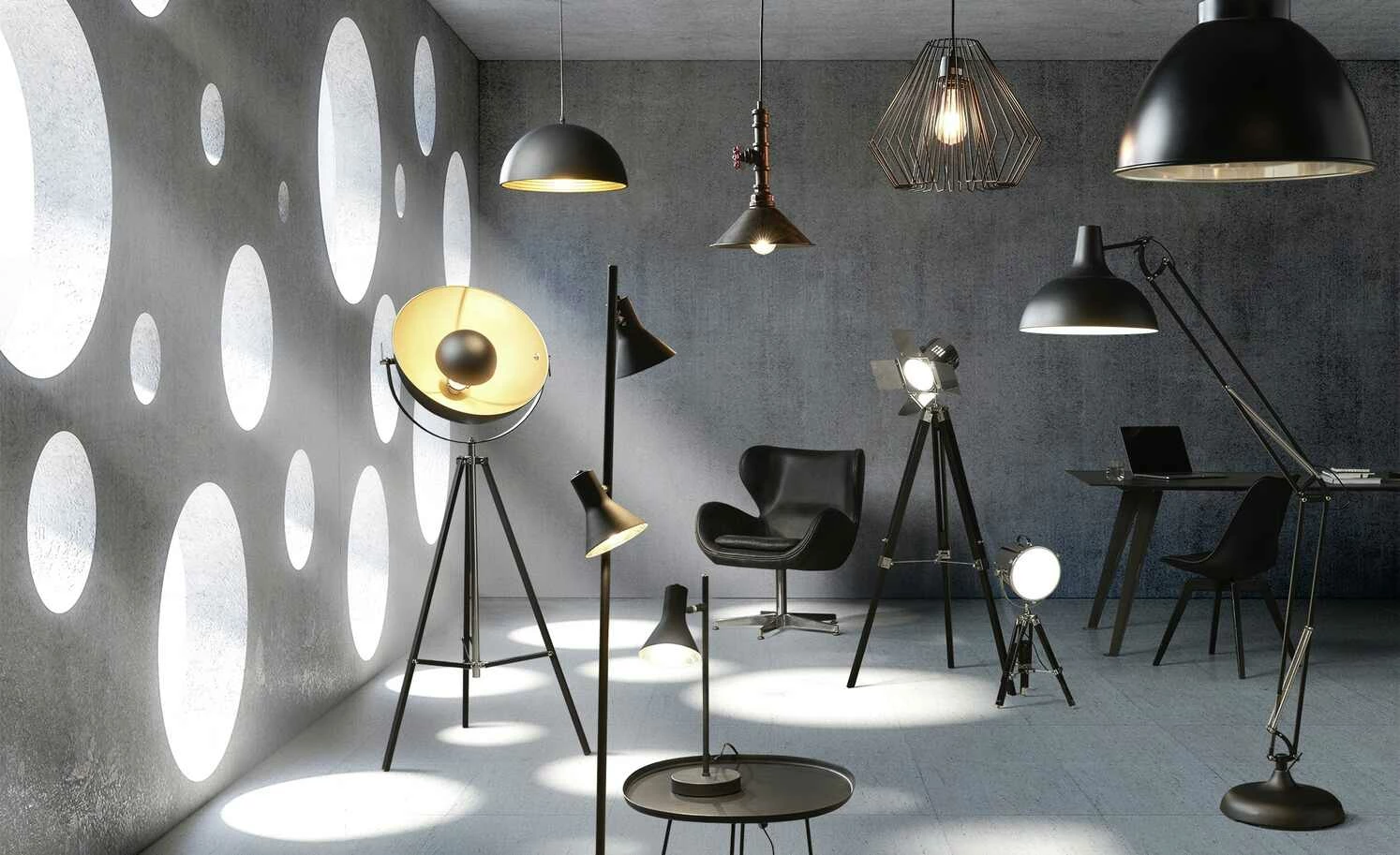 HOME STORY Pendelleuchte, 1-flammig schwarz/gold