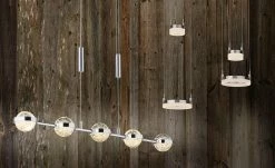 Meisterleuchten LED-Pendelleuchte, 4-flammig, nickel matt