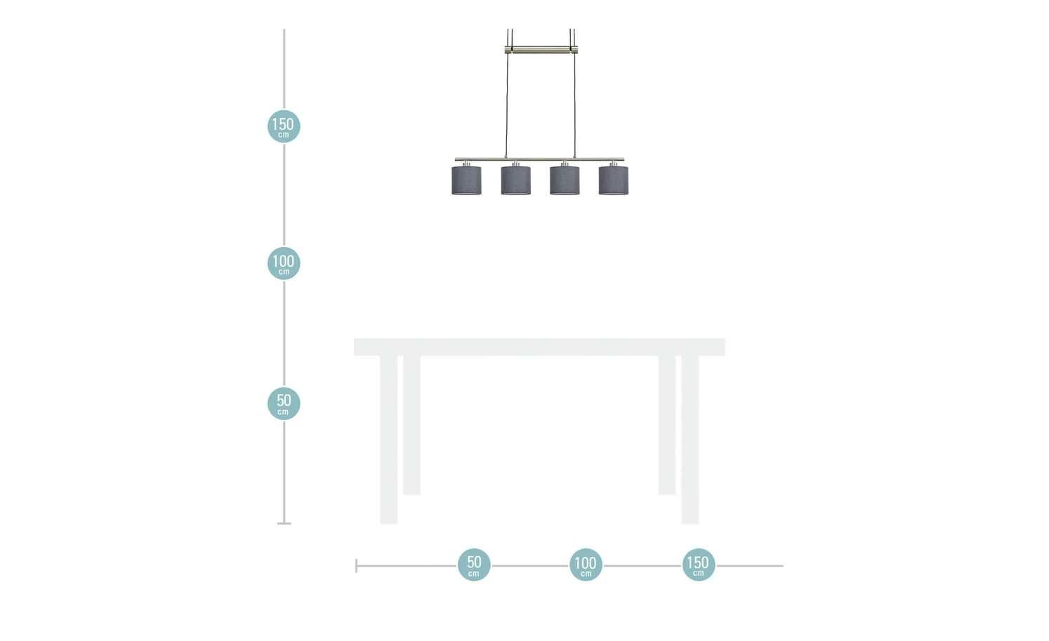Trio Pendelleuchte, 4-flammig, Stoffschirm – Bild 12