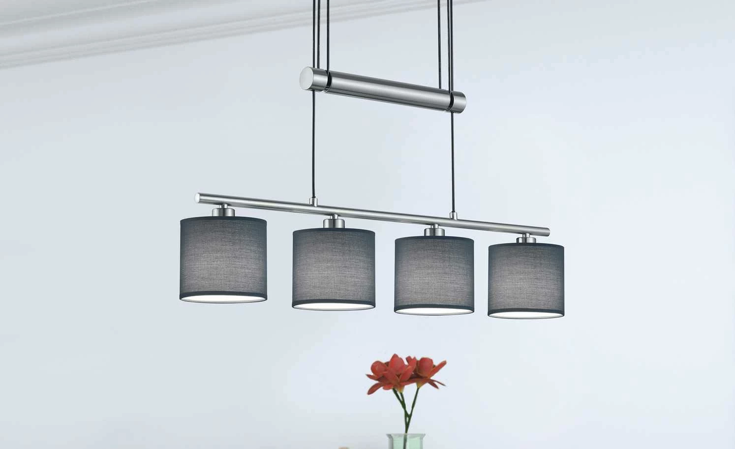 Trio Pendelleuchte, 4-flammig, Stoffschirm – Bild 2