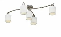 Trio Deckenleuchte, 5-flammig Stoffschirme weiß