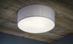 Fischer-Honsel Deckenleuchte, 3-flammig, Grau mit Dekor