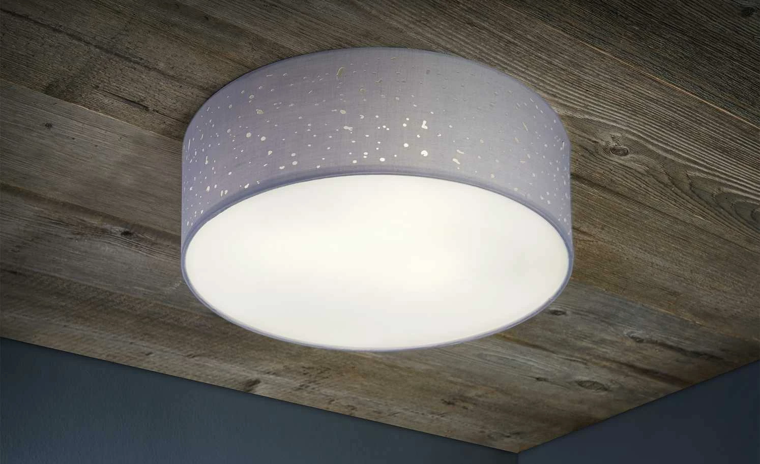 Fischer-Honsel Deckenleuchte, 3-flammig, Grau mit Dekor