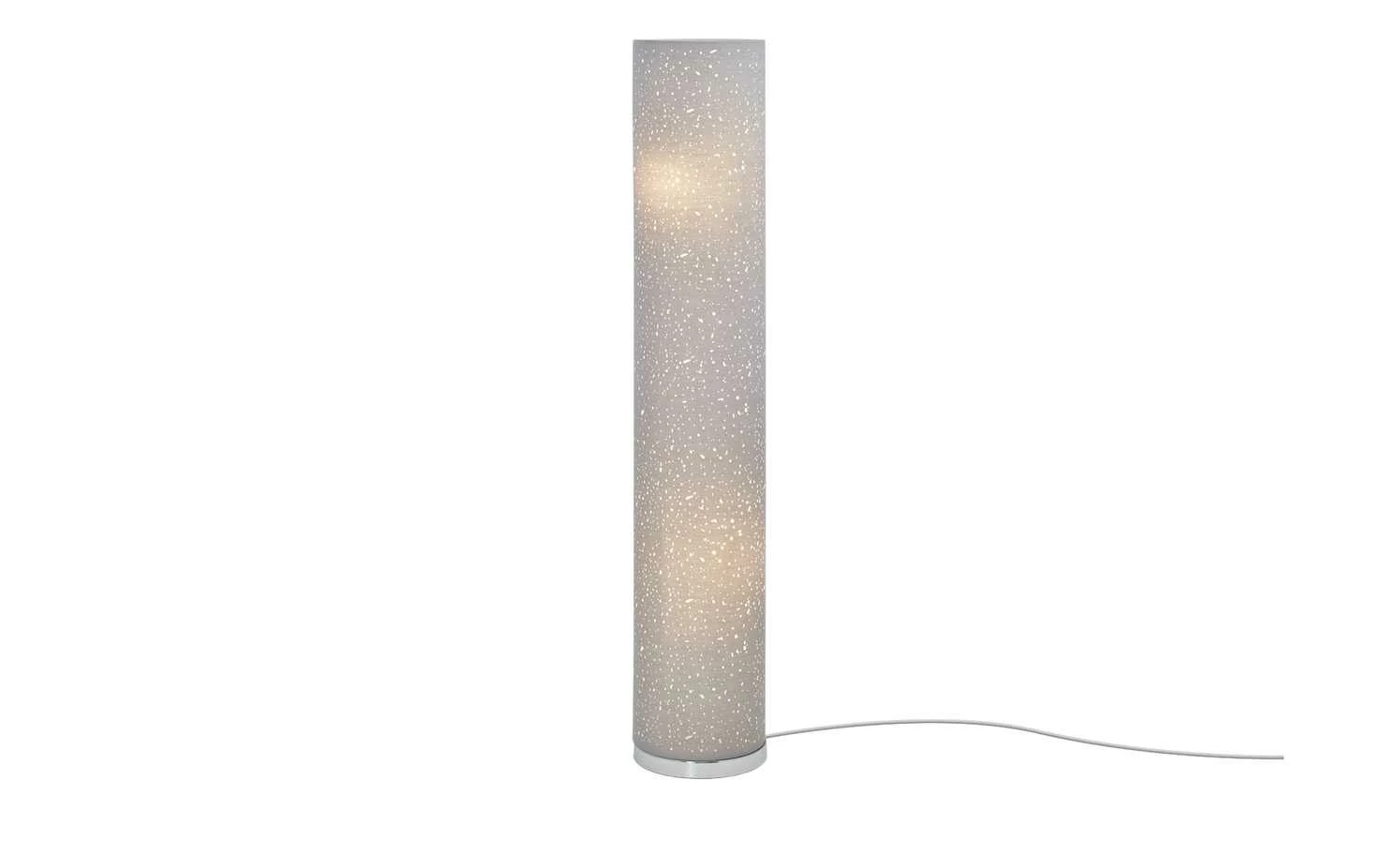 Fischer-Honsel Stehleuchte, 2-flammig, Grau mit Dekor