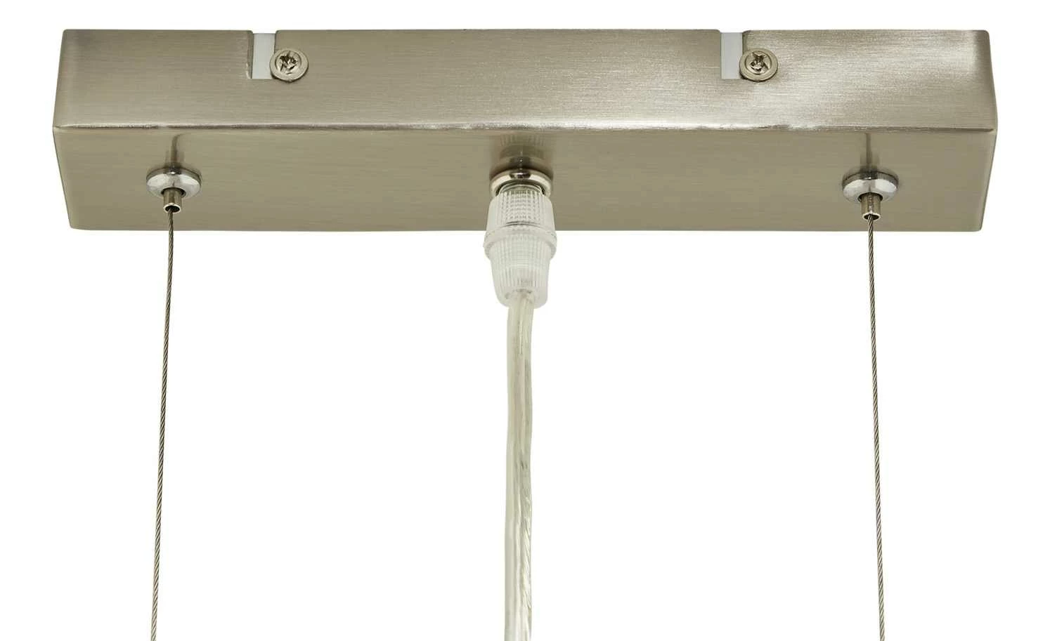 Stoffpendelleuchte, 3-flammig, Schirm grau/silber – Bild 4