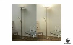 B-Leuchten LED-Deckenfluter, 2-flammig, Nickel-matt, Kopf verstellbar