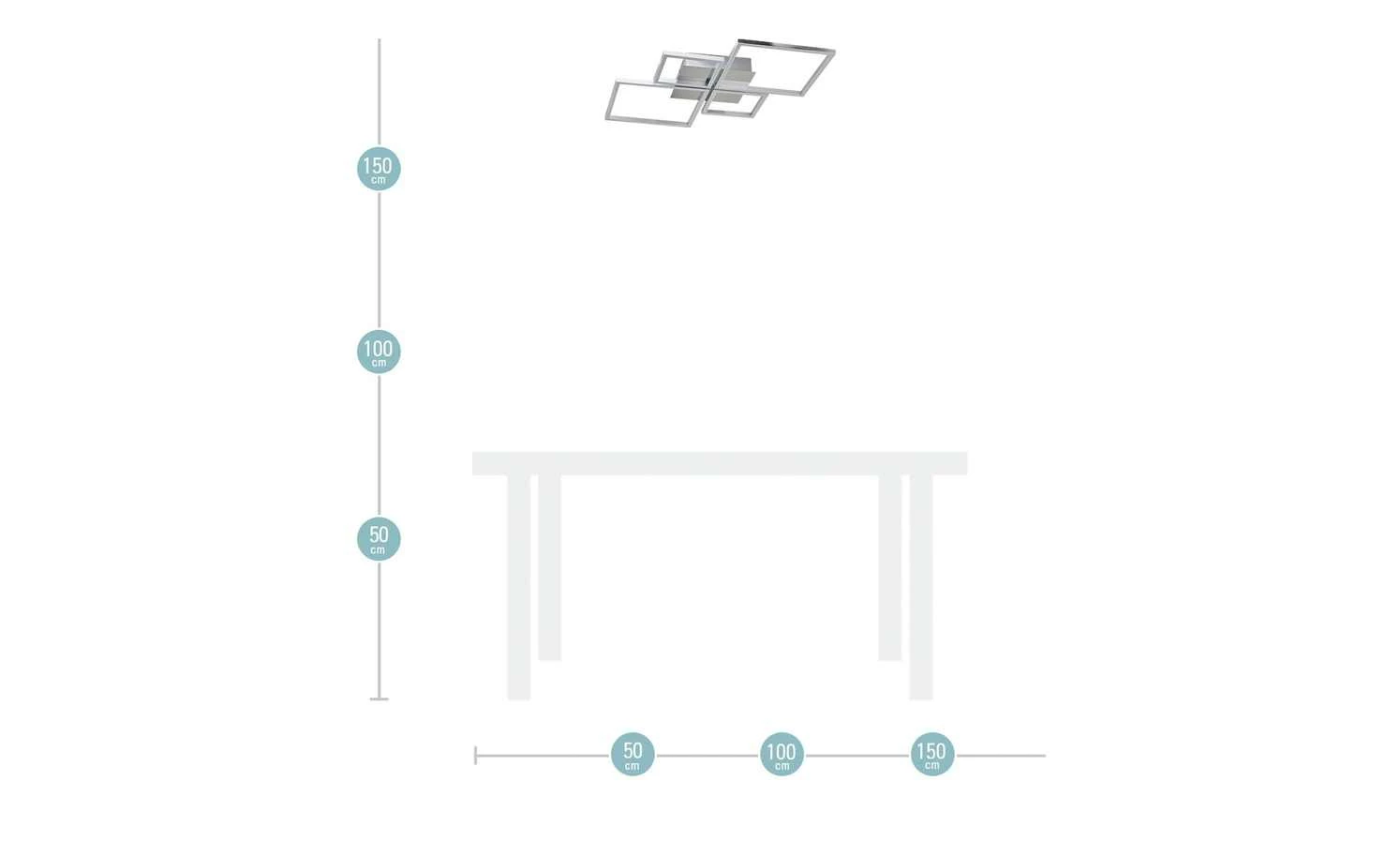 Paul Sommerkamp Leuchten LED-Deckenleuchte, 4-flammig, Alu – Bild 4