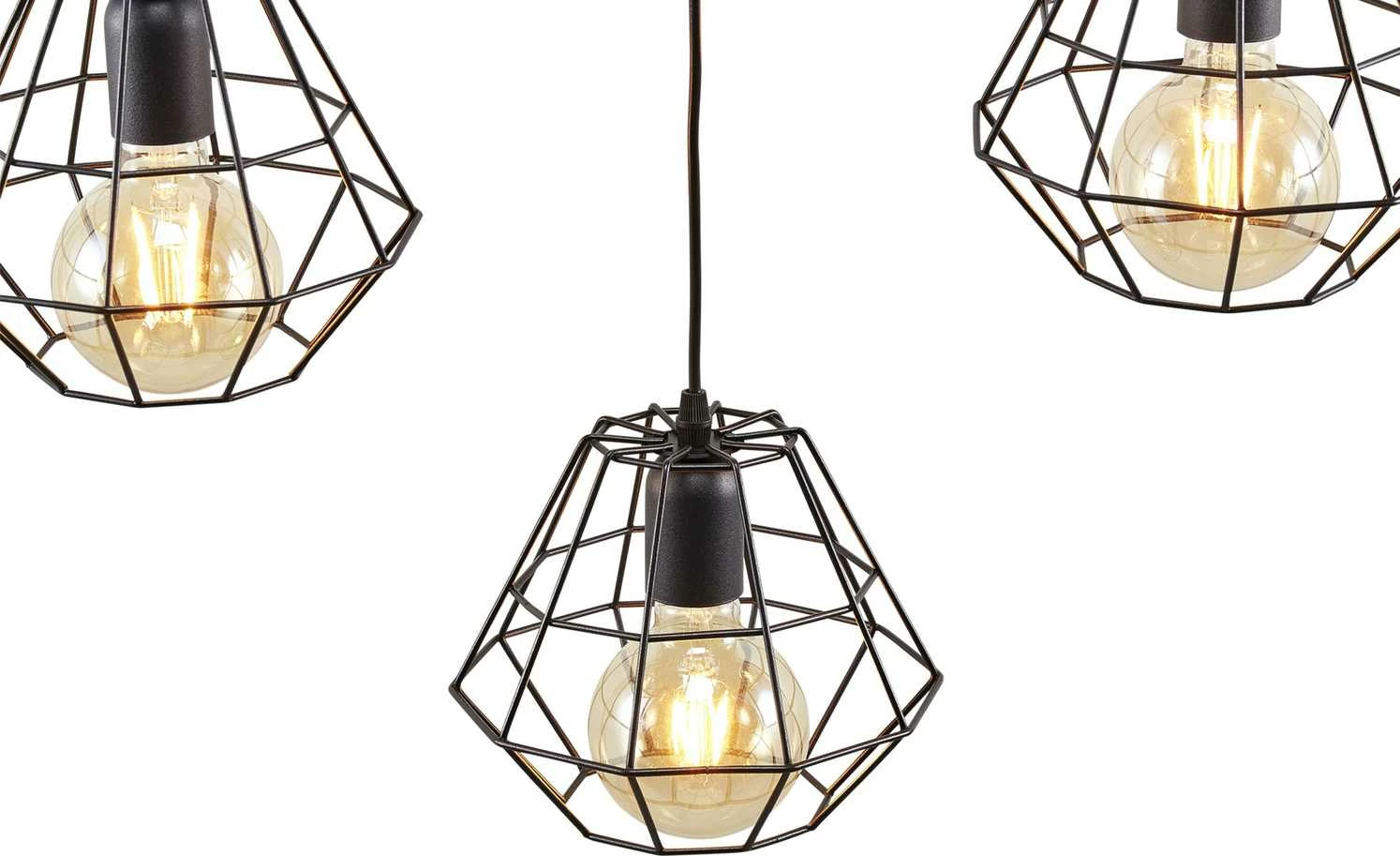 Pendelleuchte, 3-flammig, schwarz – Bild 3