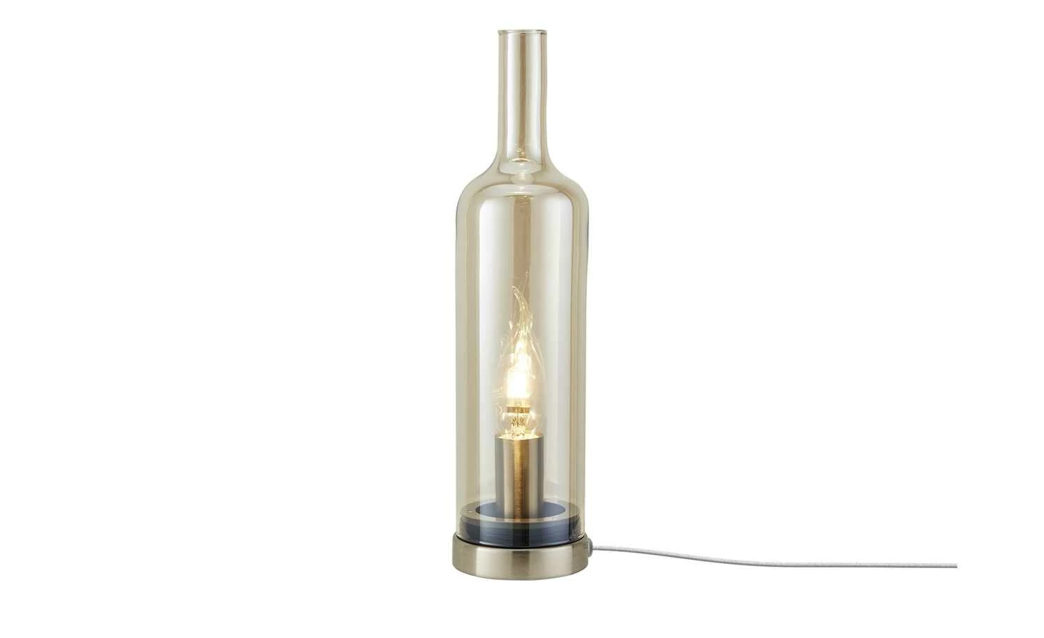 Glastischleuchte in Flaschenform