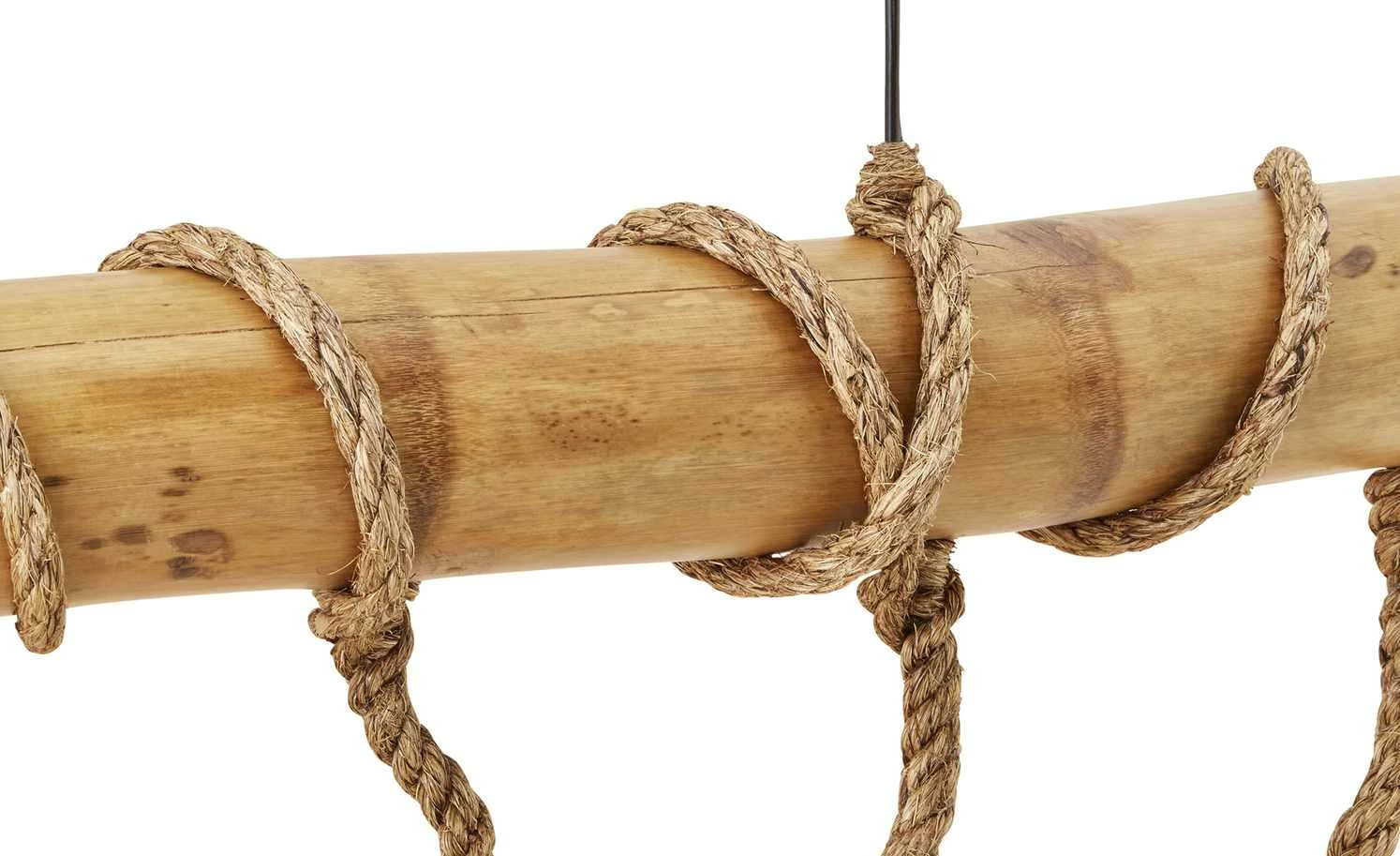 HOME STORY Pendelleuchte, 5-flammig, Bambus – Bild 3