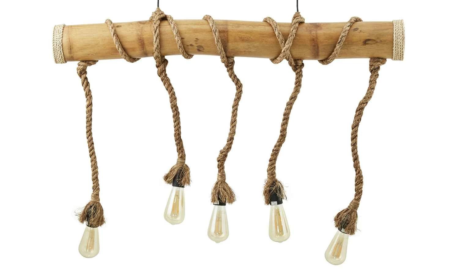 HOME STORY Pendelleuchte, 5-flammig, Bambus – Bild 5