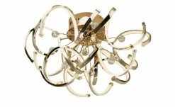 KHG LED-Deckenleuchte, goldfarben mit Kristall