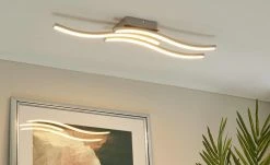 Trio LED-Deckenleuchte, 3-flammig, Nickel matt