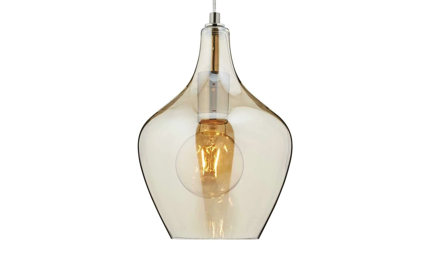 Pendelleuchte, 1-flammig, Glas bernsteinfarben – Bild 6