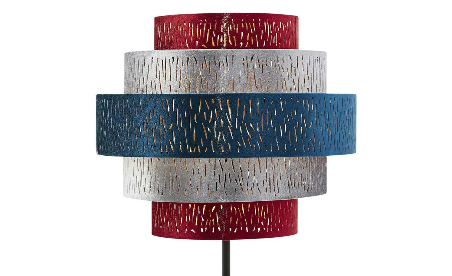 Stehleuchte, 1-flammig, Samtschirm multicolour – Bild 4
