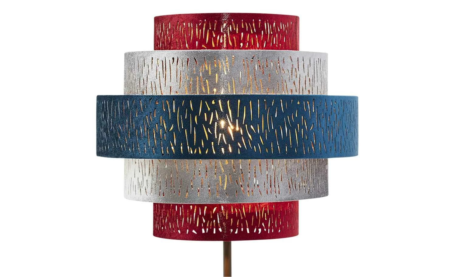 Stehleuchte, 1-flammig, Samtschirm multicolour – Bild 5