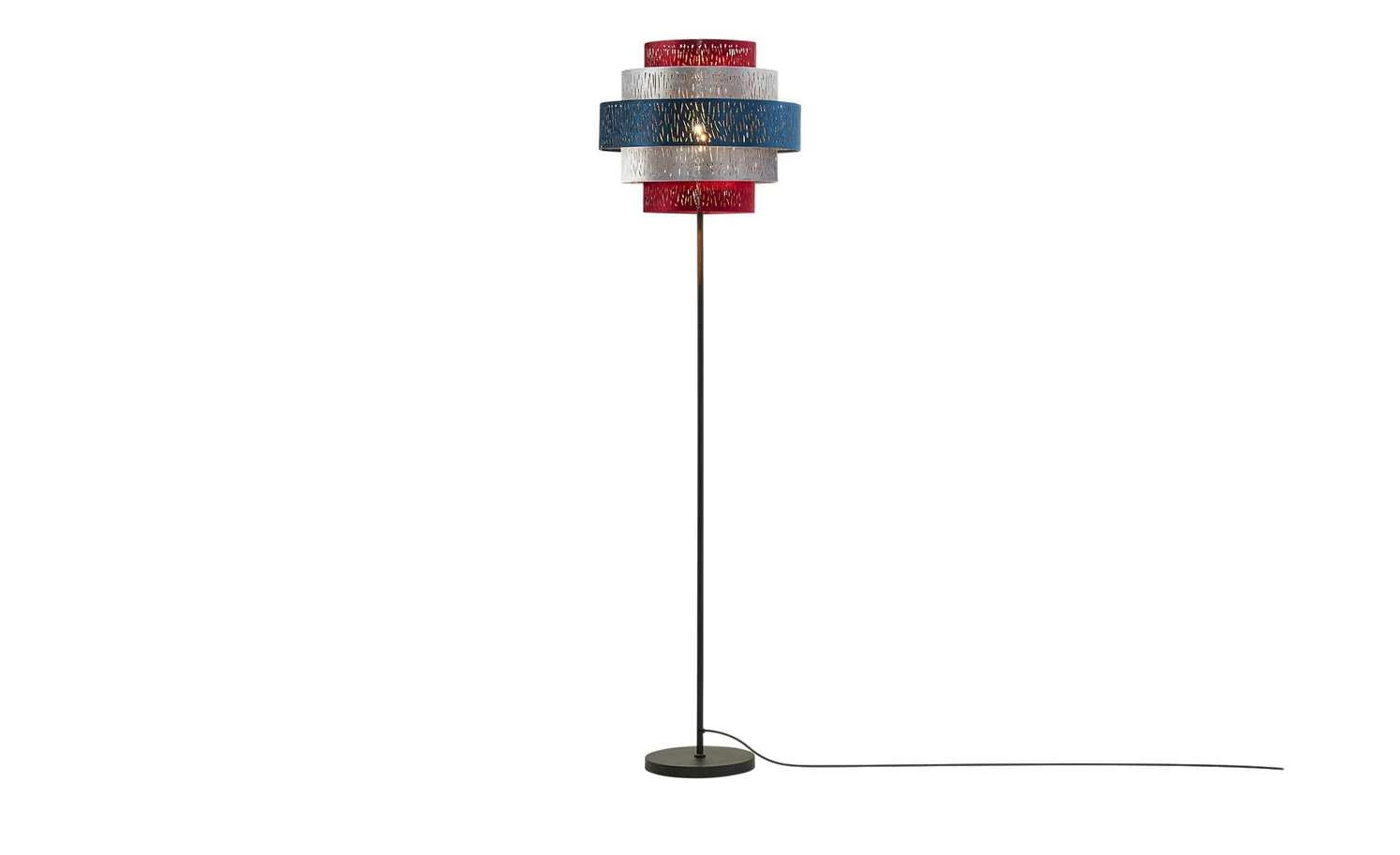 Stehleuchte, 1-flammig, Samtschirm multicolour – Bild 2