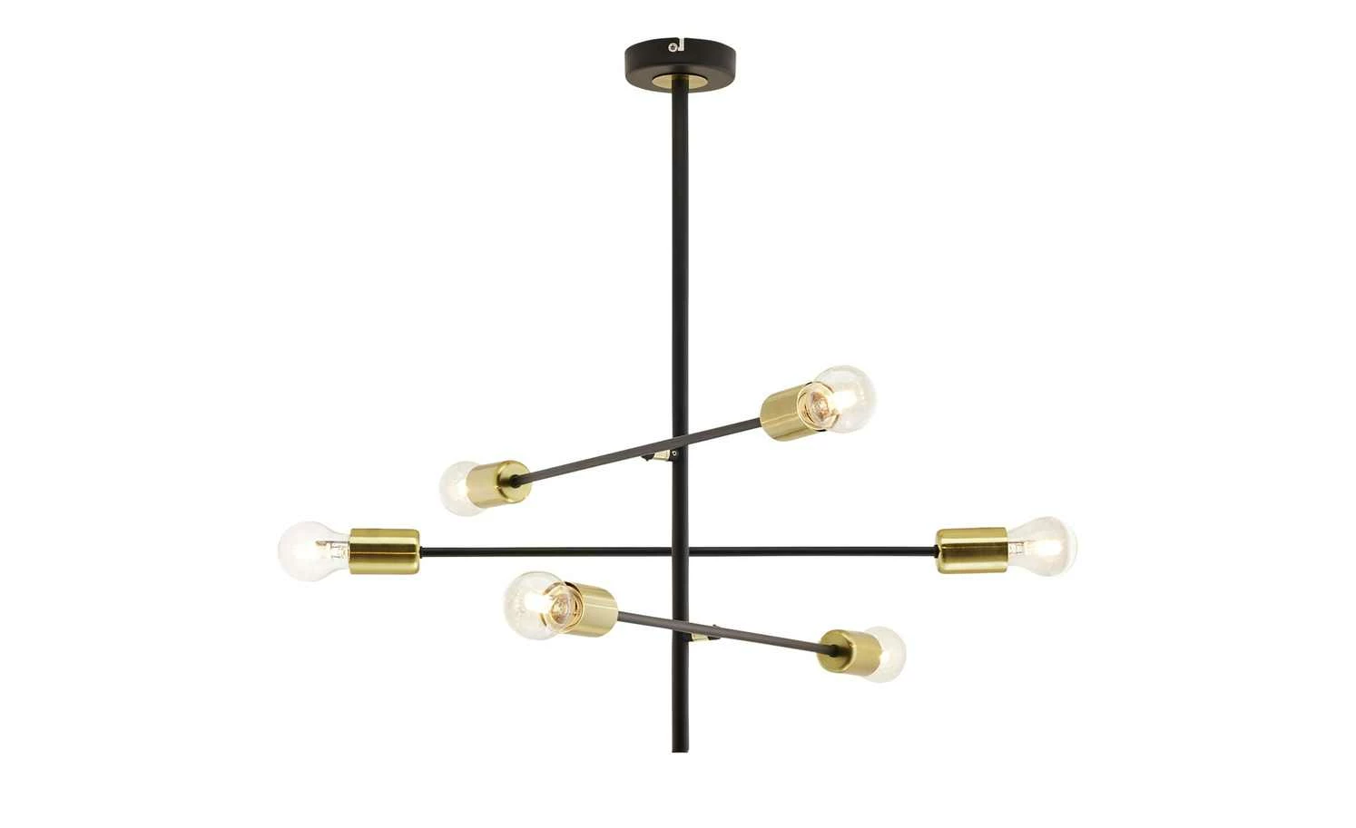 Wofi Pendelleuchte, 6-flammig, schwarz / goldfarben – Bild 5