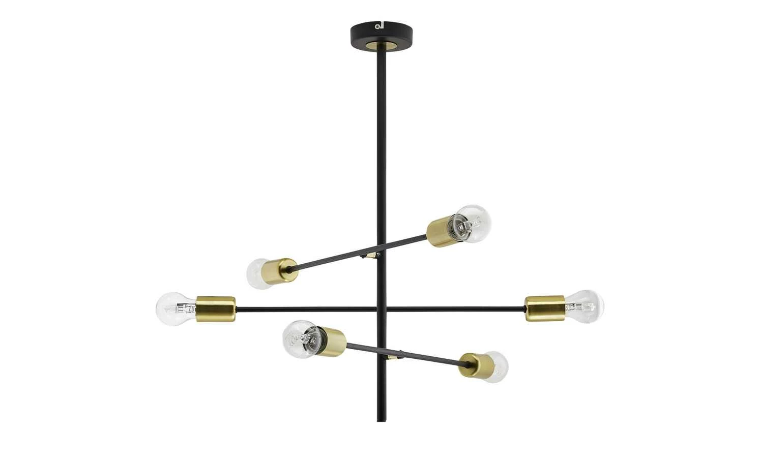 Wofi Pendelleuchte, 6-flammig, schwarz / goldfarben – Bild 7