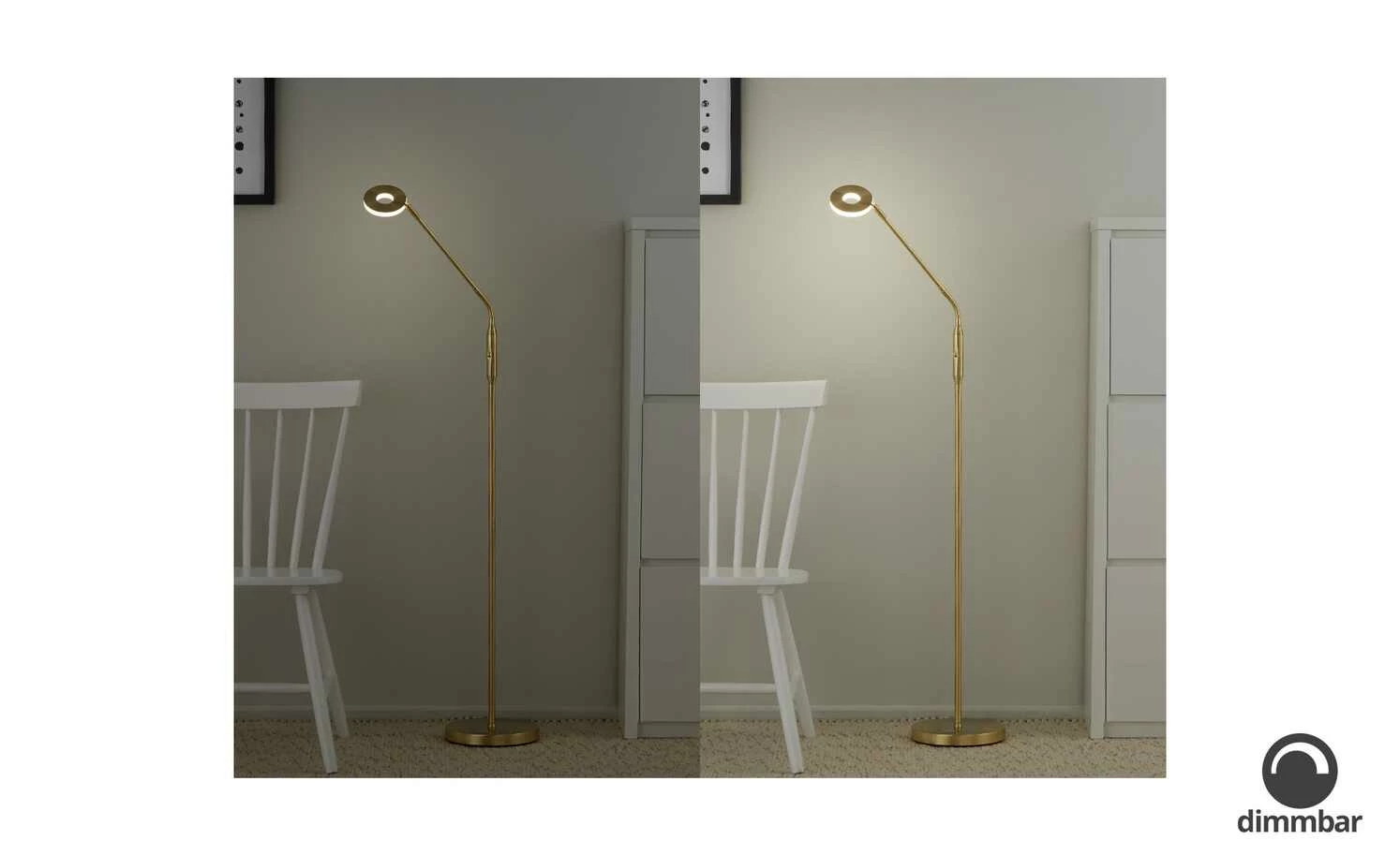 Fischer-Honsel LED-Leseleuchte, Messing-matt mit Dimmer – Bild 4