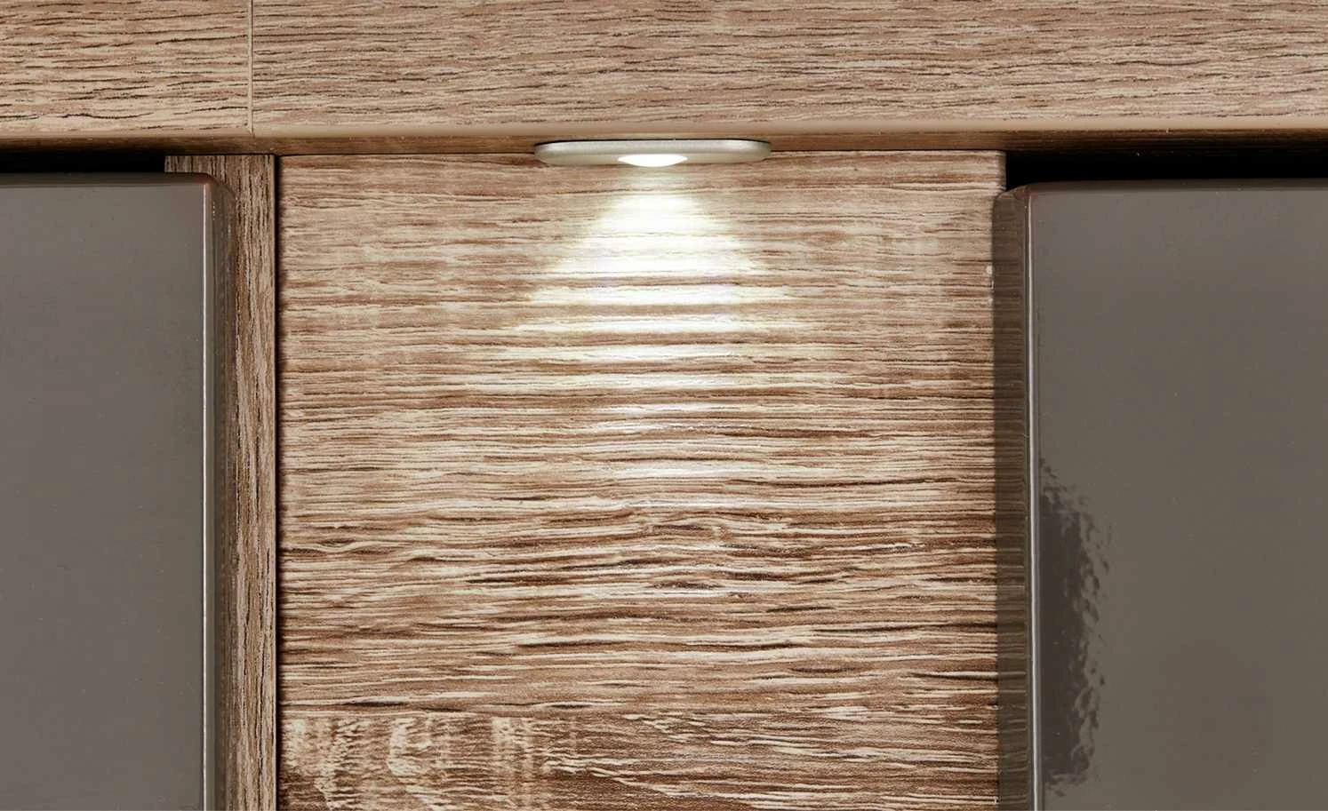 uno LED-Beleuchtungs-Set mit TV-Bühne Onyx | Graphitgrau / Eiche Trüffel sägerau (Nachbildung) – Bild 5