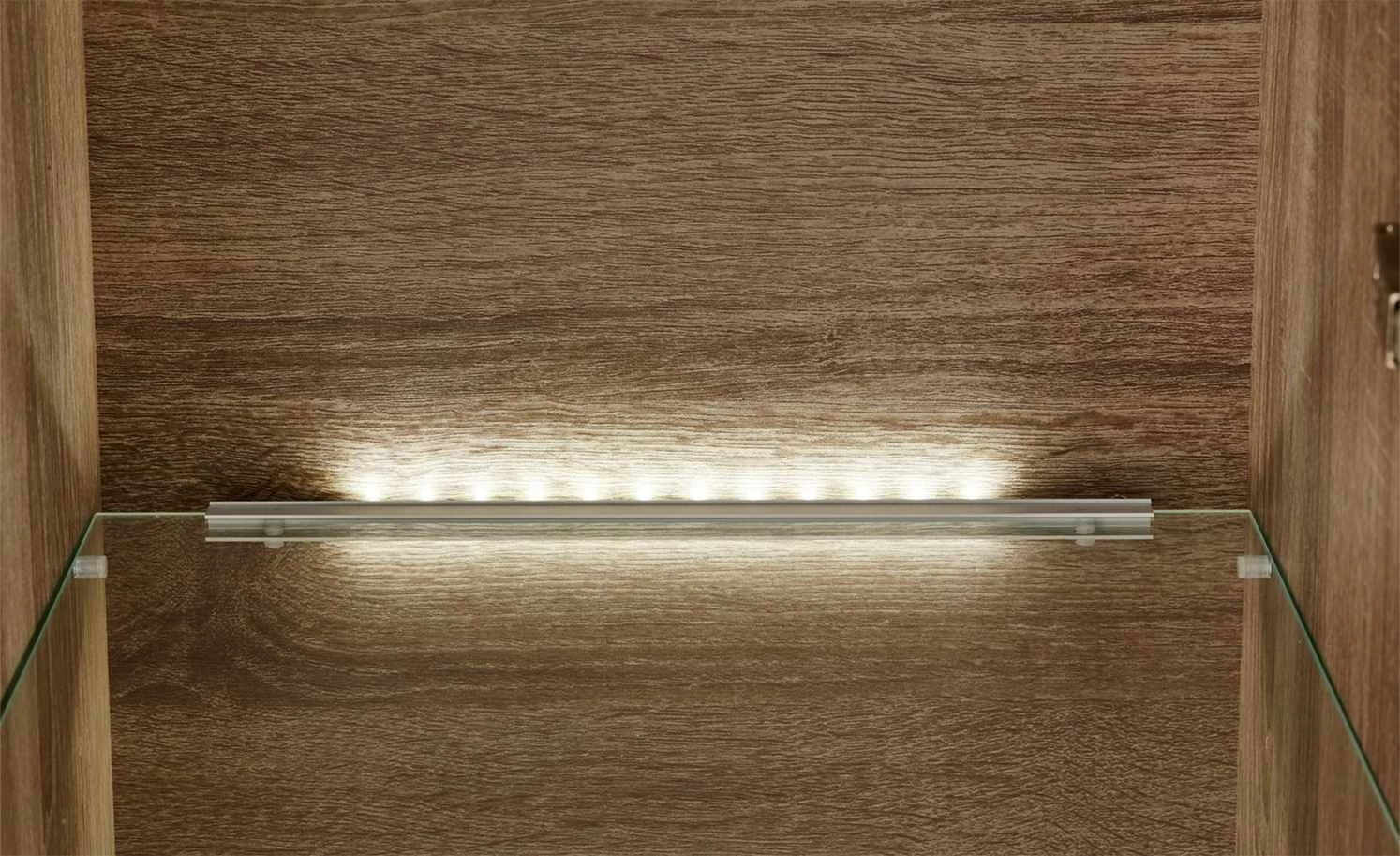 uno LED-Beleuchtungs-Set mit TV-Bühne Onyx | Graphitgrau / Eiche Trüffel sägerau (Nachbildung) – Bild 7