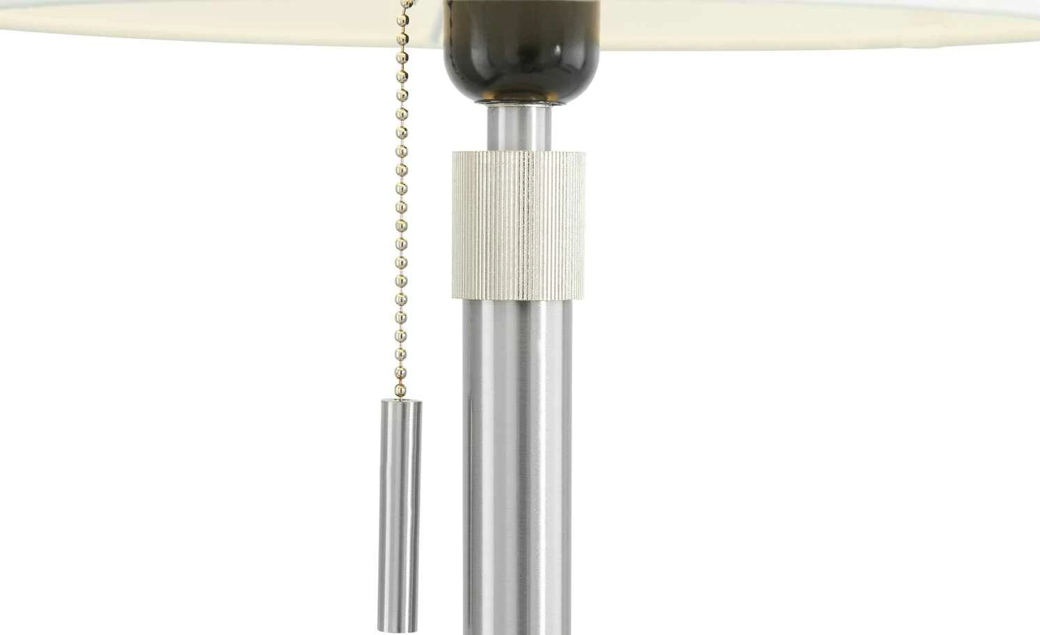 Trio Tischleuchte, 1-flammig, Nickel-matt, Stoffschirm weiß – Bild 3