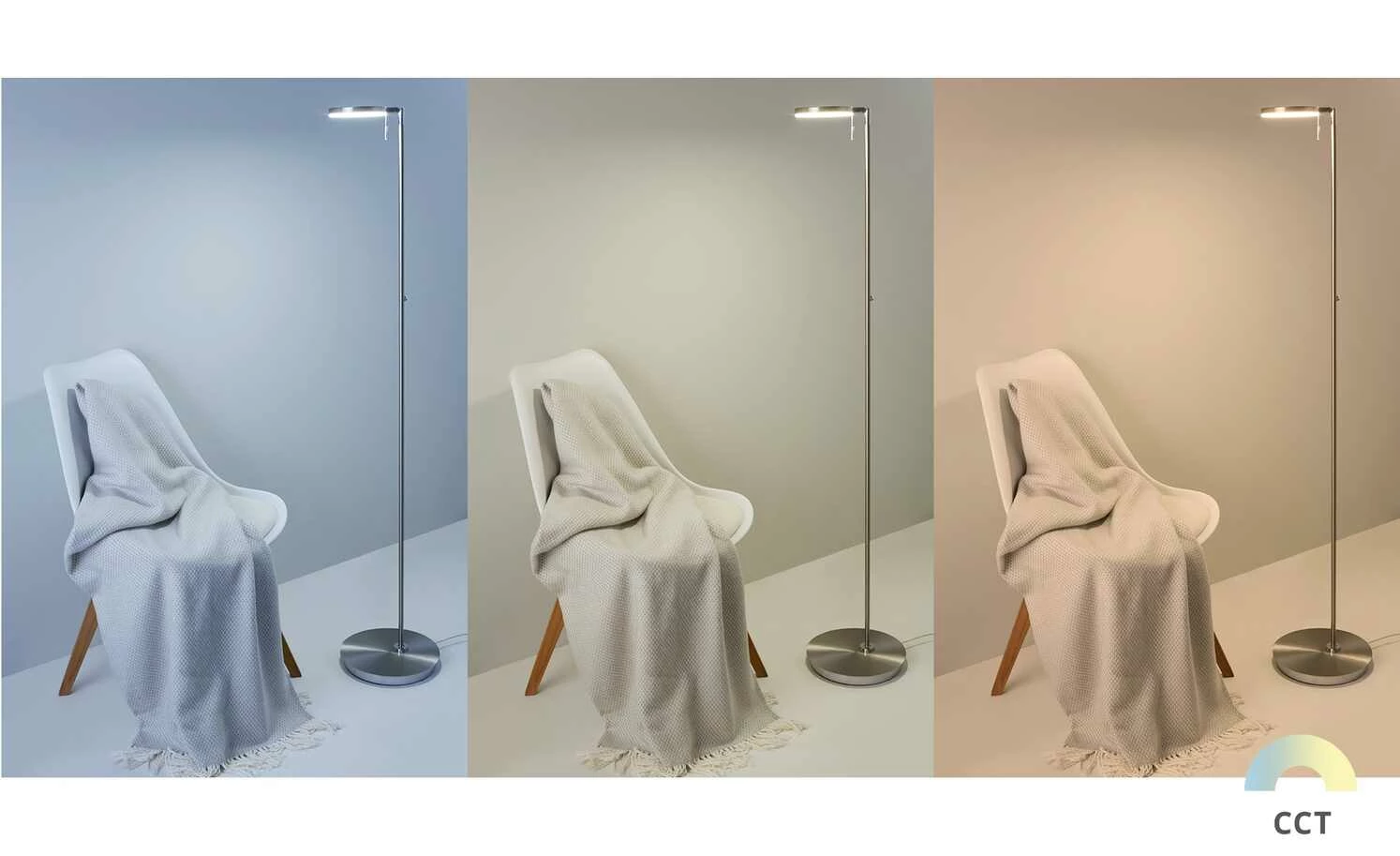 B-Leuchten LED-Stehleuchte, 1-flammig, Nickel matt | silberfarben – Bild 2