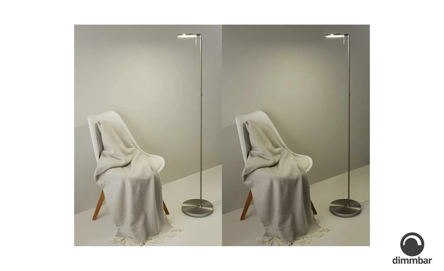 B-Leuchten LED-Stehleuchte, 1-flammig, Nickel matt | silberfarben