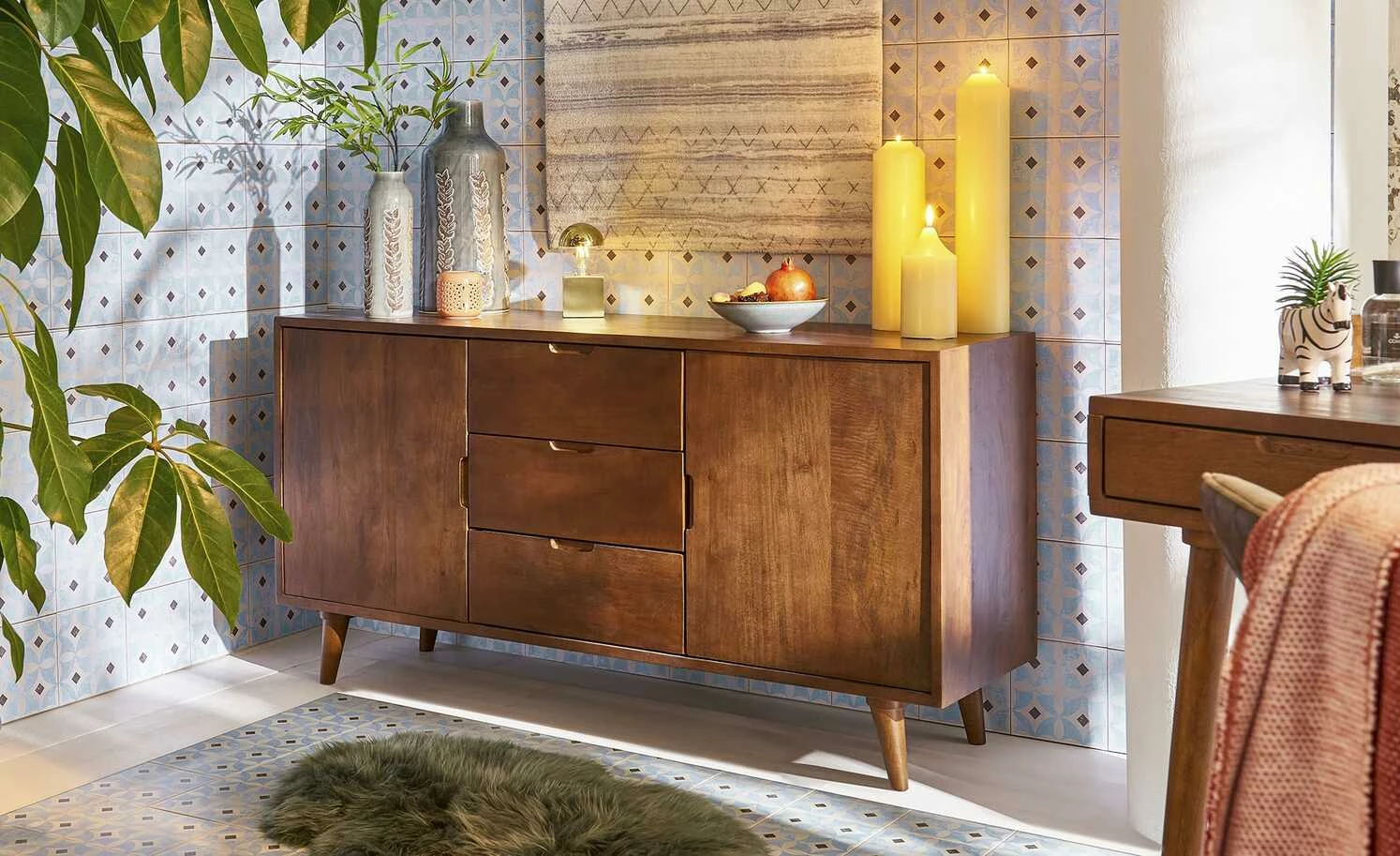 Tischleuchte, 1-flammig, Messing matt – Bild 2