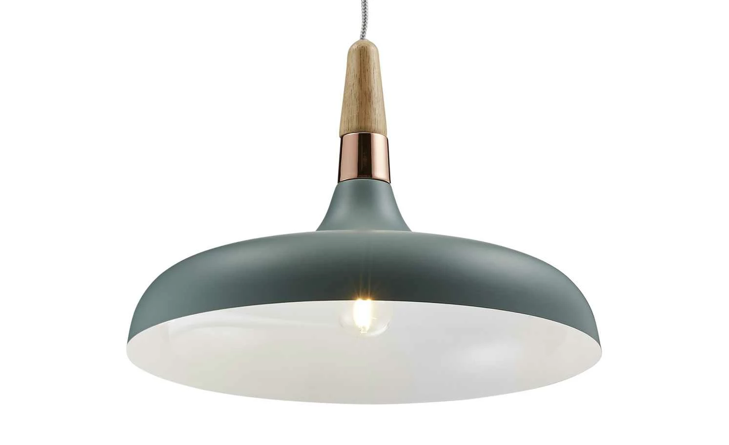 Pendelleuchte, 1-flammig, softgrün / kupferfarben – Bild 4