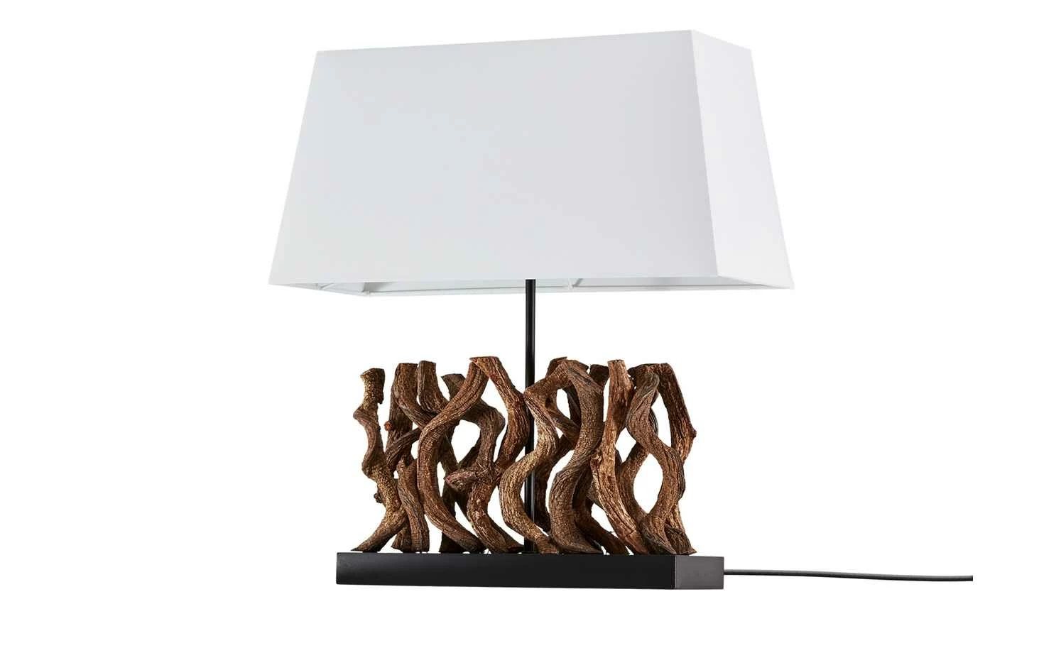 HOME STORY Tischleuchte, 1-flammig mit Holzdekor – Bild 5