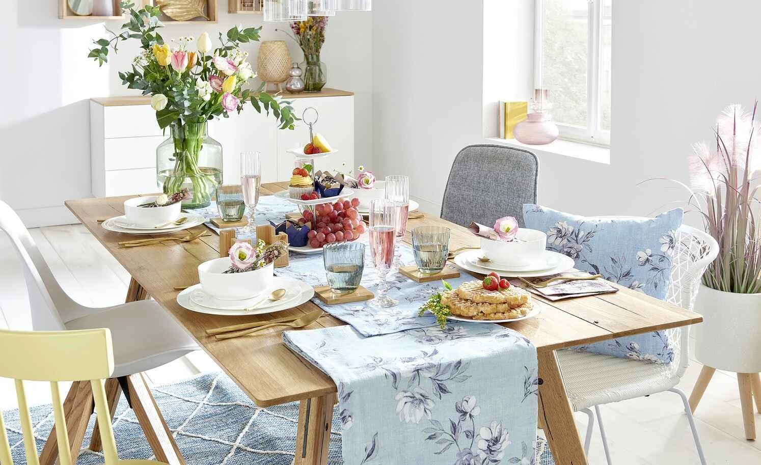 HOME STORY Tischleuchte, 1-flammig, Bambusoptik – Bild 2