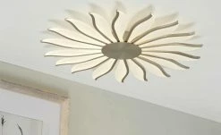 Meisterleuchten LED-Deckenleuchte, ´Sonne´ Nickel matt | Weiß, Nickel matt