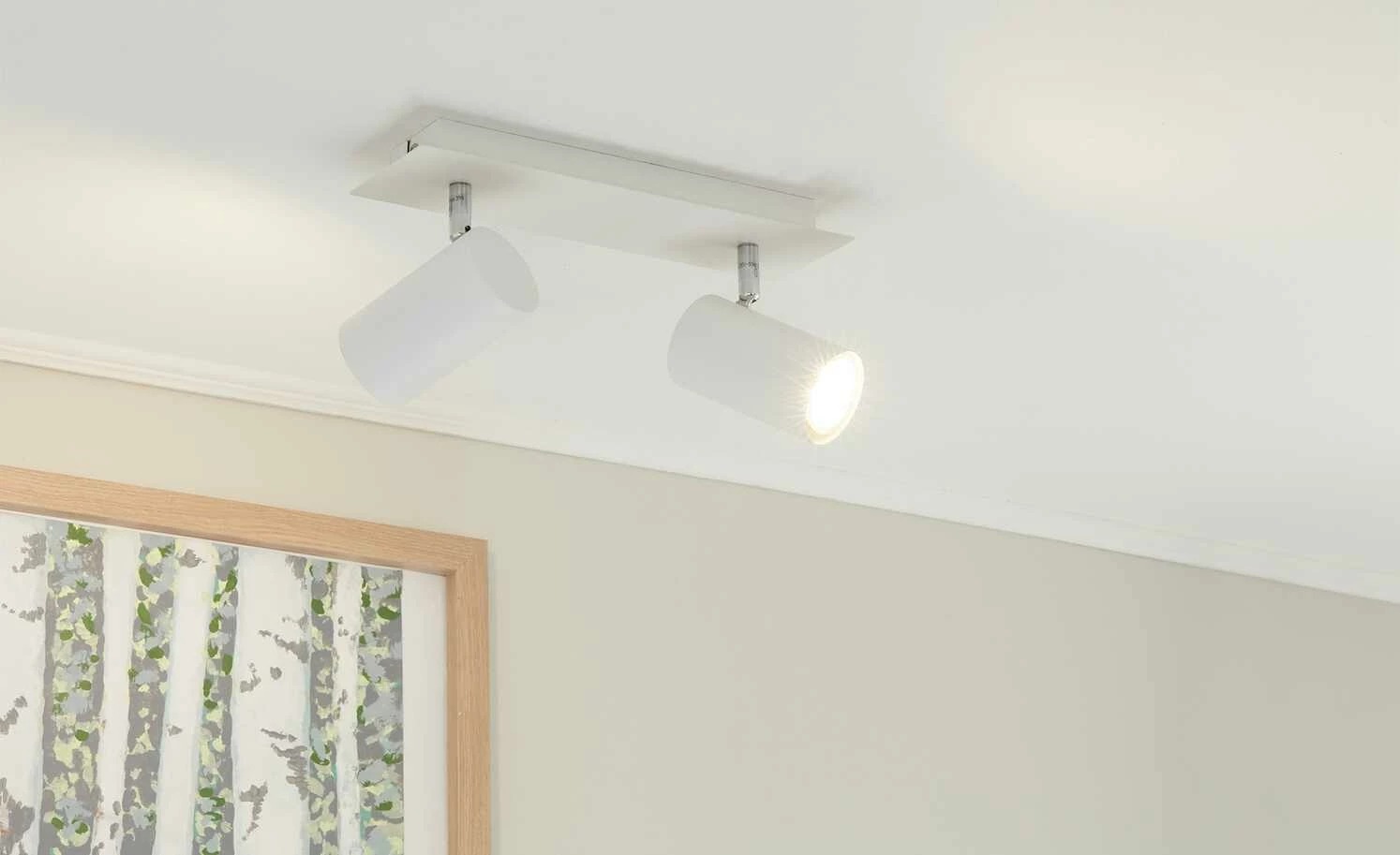 Trio Deckenspot, 2-flammig, weiß