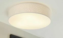 KHG Deckenleuchte, 3-flammig, Stoffschirm weiß