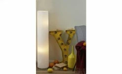 KHG Stehleuchte, 2-flammig, Stoffschirm weiß